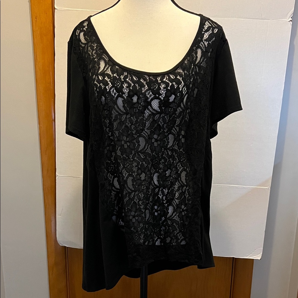 Torrid Elegant Black Lace Women's Top size 2 (Torrid sizing)